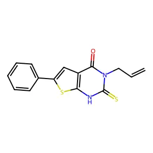 6-phenyl-3-(prop-2-en-1-yl)-2-sulfanyl-3H,4H-thieno[2,3-d]pyrimidin-4-one structure
