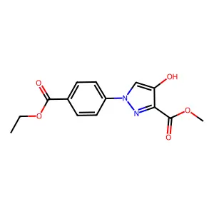 methyl 1-[4-(ethoxycarbonyl)phenyl]-4-hydroxy-1H-pyrazole-3-carboxylate structure