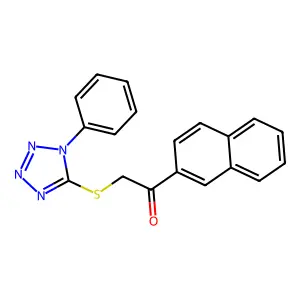 2-[(1-Phenyl-1H-tetrazole-5-ylthio)acetyl]naphthalene structure