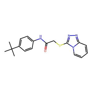 N-(4-tert-butylphenyl)-2-{[1,2,4]triazolo[4,3-a]pyridin-3-ylsulfanyl}acetamide structure