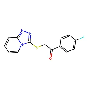 2-([1,2,4]Triazolo[4,3-a]pyridin-3-ylthio)-1-(4-fluorophenyl)ethanone structure