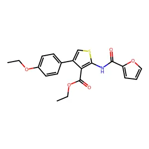 Ethyl 4-(4-ethoxyphenyl)-2-(2-furylcarbonylamino)thiophene-3-carboxylate structure