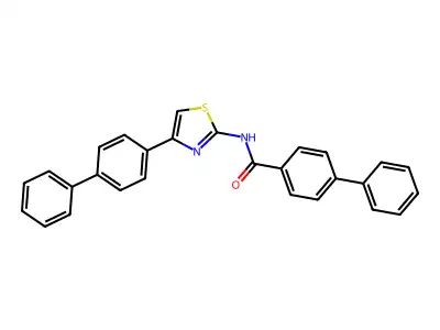 4-phenyl-N-[4-(4-phenylphenyl)-1,3-thiazol-2-yl]benzamide structure
