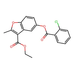 3-(Ethoxycarbonyl)-2-methylbenzo[b]furan-5-yl 2-chlorobenzoate structure