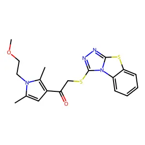 1-[1-(2-Methoxyethyl)-2,5-dimethyl-1H-pyrrol-3-yl]-2-(1,2,4-triazolo[3,4-b]benzothiazol-3-ylthio)ethanone structure