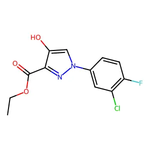 ethyl 1-(3-chloro-4-fluorophenyl)-4-hydroxy-1H-pyrazole-3-carboxylate structure
