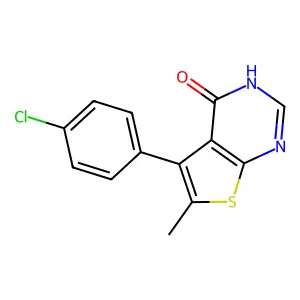 5-(4-chlorophenyl)-6-methylthieno[2,3-d]pyrimidin-4(3H)-one structure