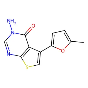 3-amino-5-(5-methylfuran-2-yl)thieno[2,3-d]pyrimidin-4(3H)-one structure