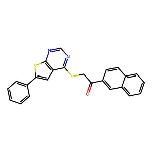 1-(Naphthalen-2-yl)-2-[(6-phenylthieno[2,3-d]pyrimidin-4-yl)sulfanyl]ethanone structure