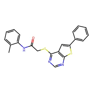 N-(2-methylphenyl)-2-(6-phenylthieno[2,3-d]pyrimidin-4-yl)sulfanylacetamide structure