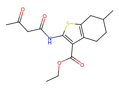 ethyl 6-methyl-2-(3-oxobutanamido)-4,5,6,7-tetrahydro-1-benzothiophene-3-carboxylate structure