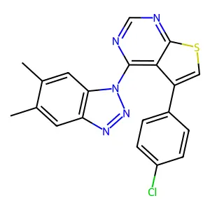 5-(4-Chlorophenyl)-4-(5,6-dimethylbenzotriazol-1-yl)thieno[2,3-d]pyrimidine structure