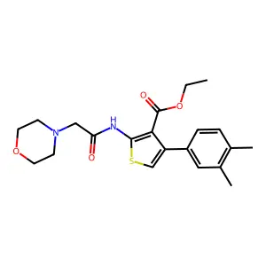 Ethyl 4-(3,4-dimethylphenyl)-2-[(2-morpholin-4-ylacetyl)amino]thiophene-3-carboxylate structure