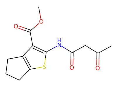 methyl 2-(3-oxobutanamido)-4H,5H,6H-cyclopenta[b]thiophene-3-carboxylate structure