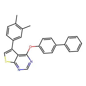 4-(Biphenyl-4-yloxy)-5-(3,4-dimethylphenyl)thieno[2,3-d]pyrimidine structure