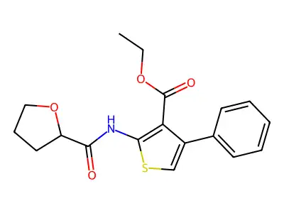 Ethyl 2-(oxolan-2-ylcarbonylamino)-4-phenylthiophene-3-carboxylate structure
