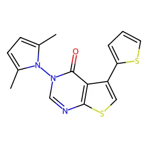 3-(2,5-Dimethylpyrrol-1-yl)-5-thiophen-2-ylthieno[2,3-d]pyrimidin-4-one structure