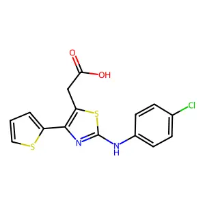 2-[2-(4-Chloroanilino)-4-thiophen-2-yl-1,3-thiazol-5-yl]acetic acid structure