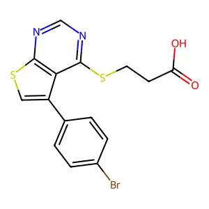 3-{[5-(4-Bromophenyl)thieno[2,3-d]pyrimidin-4-yl]sulfanyl}propanoic acid structure