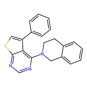 4-(3,4-dihydro-1H-isoquinolin-2-yl)-5-phenylthieno[2,3-d]pyrimidine structure
