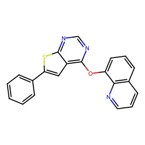 8-({6-Phenylthieno[2,3-d]pyrimidin-4-yl}oxy)quinoline structure