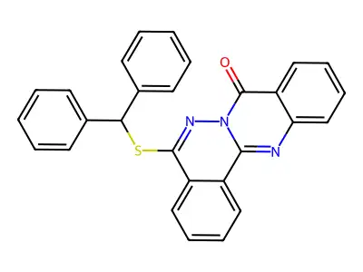 5-(benzhydrylsulfanyl)-8H-phthalazino[1,2-b]quinazolin-8-one structure