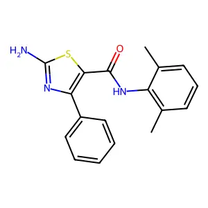 2-amino-N-(2,6-dimethylphenyl)-4-phenyl-1,3-thiazole-5-carboxamide structure