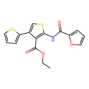 Ethyl 2-(furan-2-carbonylamino)-4-thiophen-2-ylthiophene-3-carboxylate structure