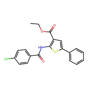 Ethyl 2-(4-chlorobenzamido)-5-phenylthiophene-3-carboxylate structure