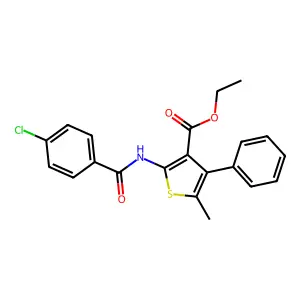 Ethyl 2-[(4-chlorobenzoyl)amino]-5-methyl-4-phenyl-3-thiophenecarboxylate structure