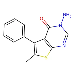 3-amino-6-methyl-5-phenyl-3H,4H-thieno[2,3-d]pyrimidin-4-one structure
