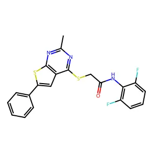 N-(2,6-Difluorophenyl)-2-[(2-methyl-6-phenylthieno[2,3-d]pyrimidin-4-yl)thio]acetamide structure