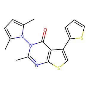3-(2,5-Dimethylpyrrol-1-yl)-2-methyl-5-thiophen-2-ylthieno[2,3-d]pyrimidin-4-one structure