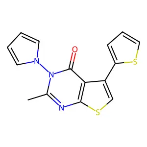 2-Methyl-3-pyrrol-1-yl-5-thiophen-2-ylthieno[2,3-d]pyrimidin-4-one structure