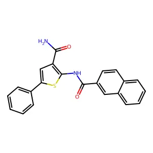 2-(2-Naphthylcarbonylamino)-5-phenylthiophene-3-carboxamide structure