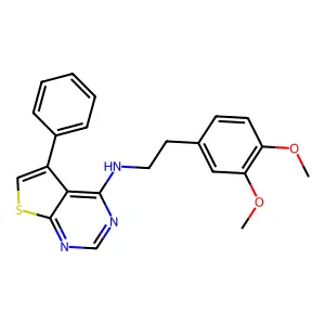 N-[2-(3,4-dimethoxyphenyl)ethyl]-5-phenylthieno[2,3-d]pyrimidin-4-amine structure