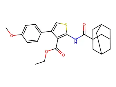 Ethyl 2-(adamantanylcarbonylamino)-4-(4-methoxyphenyl)thiophene-3-carboxylate structure