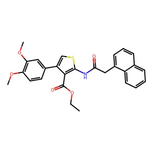 Ethyl 4-(3,4-dimethoxyphenyl)-2-[(1-naphthylacetyl)amino]-3-thiophenecarboxylate structure