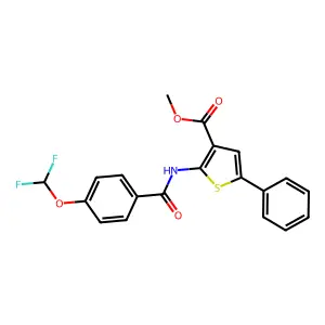 Methyl 2-[[4-(difluoromethoxy)benzoyl]amino]-5-phenylthiophene-3-carboxylate structure