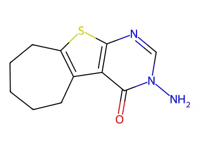 3-Amino-3,5,6,7,8,9-hexahydro-10-thia-1,3-diaza-benzo[a]azulen-4-one structure