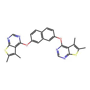 2,7-Bis((5,6-dimethylthieno[2,3-d]pyrimidin-4-yl)oxy)naphthalene structure