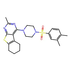 4-{4-[(3,4-dimethylphenyl)sulfonyl]piperazin-1-yl}-2-methyl-5,6,7,8-tetrahydro[1]benzothieno[2,3-d]pyrimidine structure