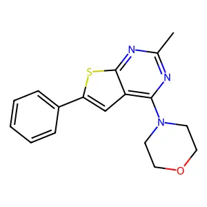 4-(2-Methyl-6-phenylthieno[2,3-d]pyrimidin-4-yl)morpholine structure