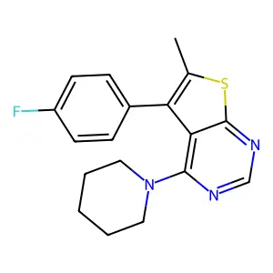5-(4-Fluorophenyl)-6-methyl-4-(piperidin-1-yl)thieno[2,3-d]pyrimidine structure
