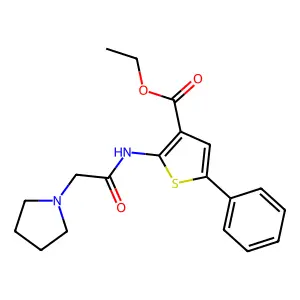 Ethyl 5-phenyl-2-[(2-pyrrolidin-1-ylacetyl)amino]thiophene-3-carboxylate structure