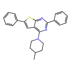 4-(4-Methylpiperidin-1-yl)-2,6-diphenylthieno[2,3-d]pyrimidine structure