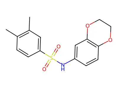 N-(2,3-dihydro-1,4-benzodioxin-6-yl)-3,4-dimethylbenzenesulfonamide structure