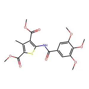Dimethyl 3-methyl-5-[(3,4,5-trimethoxybenzoyl)amino]-2,4-thiophenedicarboxylate structure