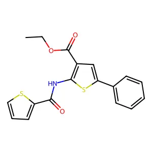 Ethyl 5-phenyl-2-[(2-thienylcarbonyl)amino]-3-thiophenecarboxylate structure