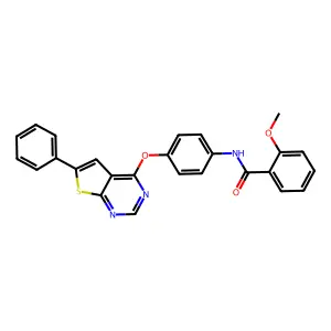 2-methoxy-N-{4-[(6-phenylthieno[2,3-d]pyrimidin-4-yl)oxy]phenyl}benzamide structure